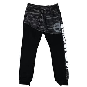 Echo Unltd Fleece Joggers Mens XL Black Camo Spell Out Drawstring Street